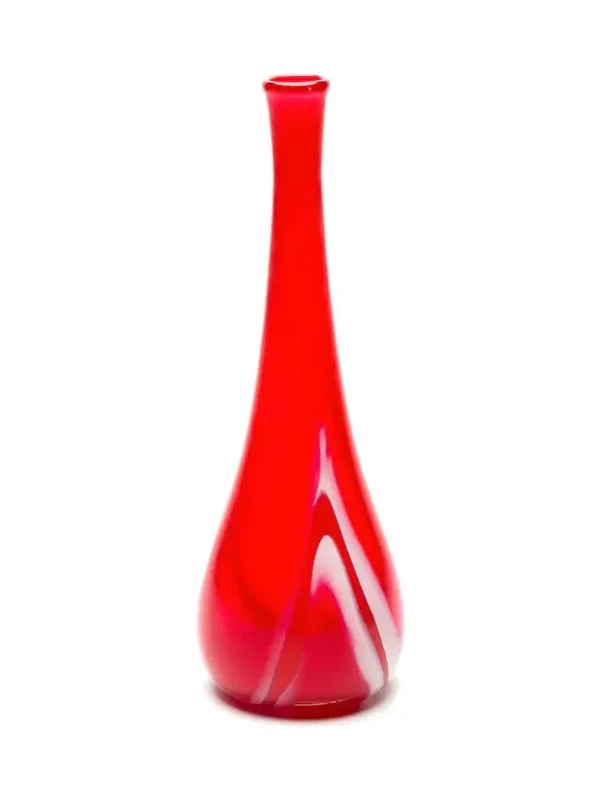 Paul Arnhold Glass Transparent Red Drop Neck Vase