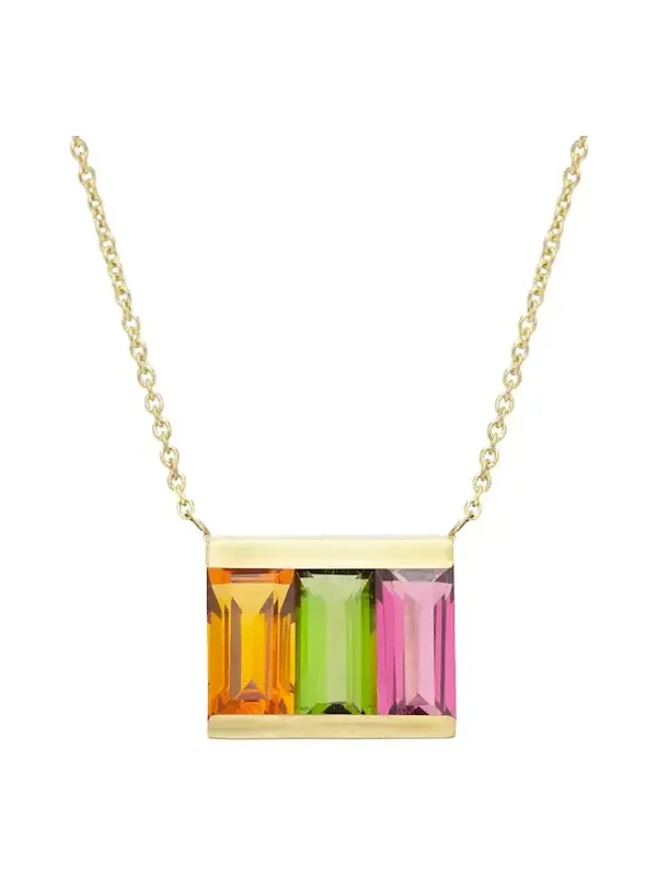 Tri Baguette Necklace