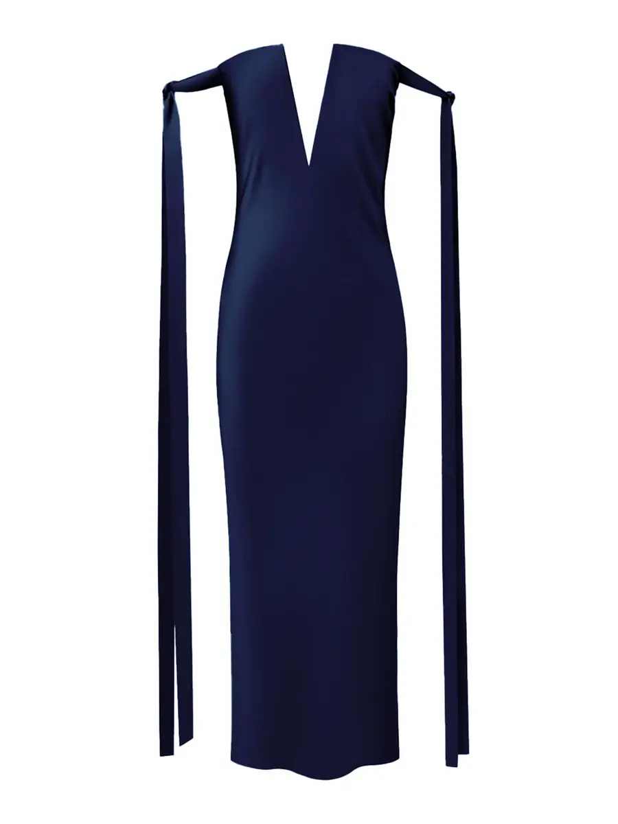 V-Neck Corset Dress with Ties