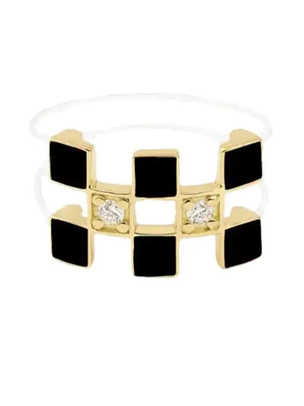 Yellow Gold Nylon Illusion Lacquer Ring