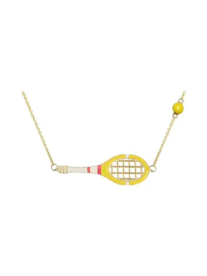 Yellow Tennis Pelota Necklace Yellow Tennis Pelota Necklace