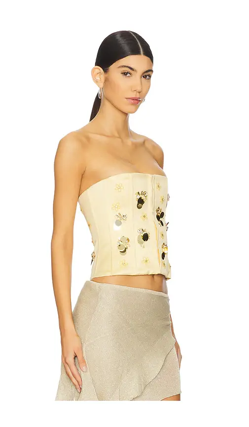 Guizio Embellished Satin Corset | Thumbnail 2 Guizio Embellished Satin Corset | Thumbnail 2