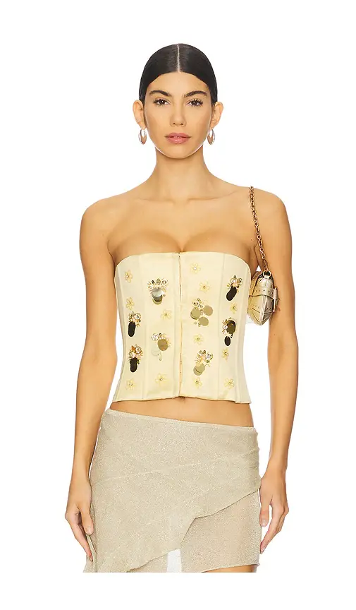 GUIZIO Embellished Satin Corset | Image 1 GUIZIO Embellished Satin Corset | Image 1