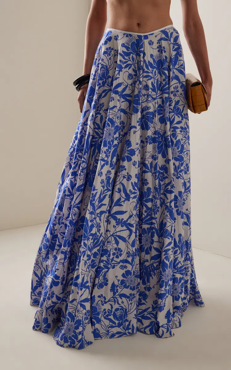S.S. Daley Kate Pleated Floral Crepe Maxi Skirt | Thumbnail 3
