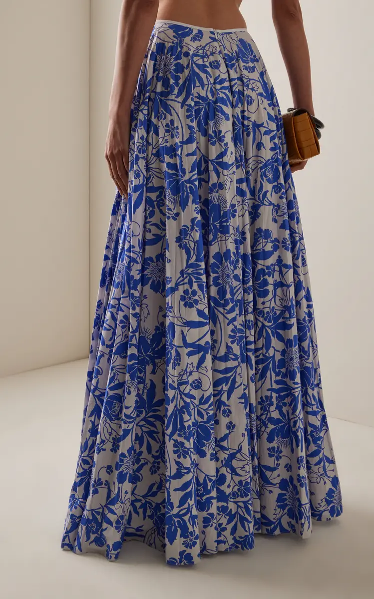 S.S. Daley Kate Pleated Floral Crepe Maxi Skirt | Thumbnail 4