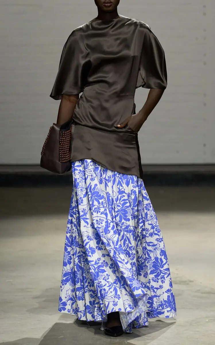 S.S. Daley Kate Pleated Floral Crepe Maxi Skirt | Thumbnail 5