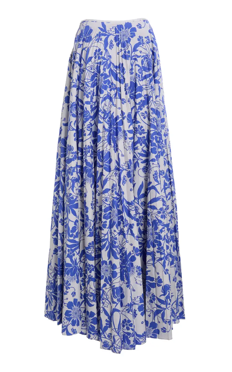 S.S. Daley Kate Pleated Floral Crepe Maxi Skirt | Thumbnail 6