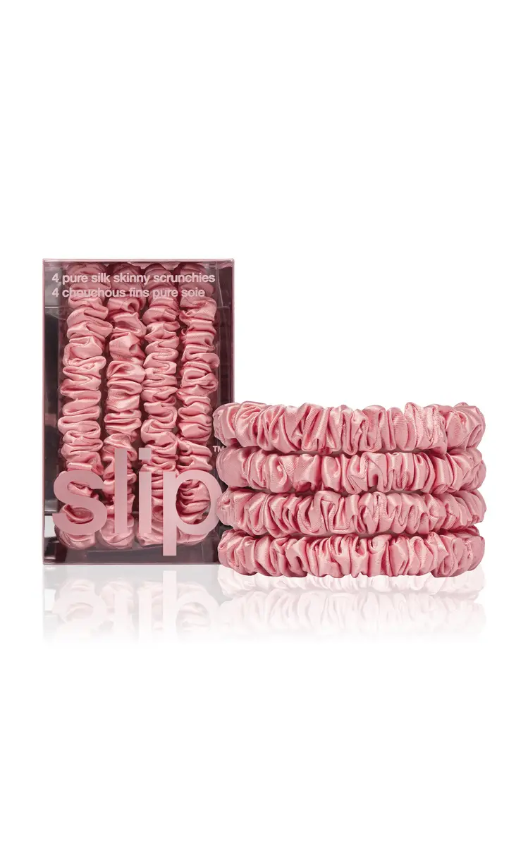 Slip Set-of-Four Silk Skinny Scrunchies | Thumbnail 4 Slip Set-of-Four Silk Skinny Scrunchies | Thumbnail 4