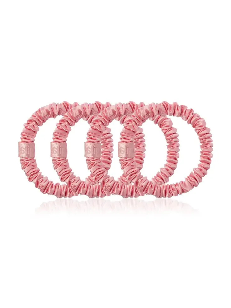 Set-of-Four Silk Skinny Scrunchies
