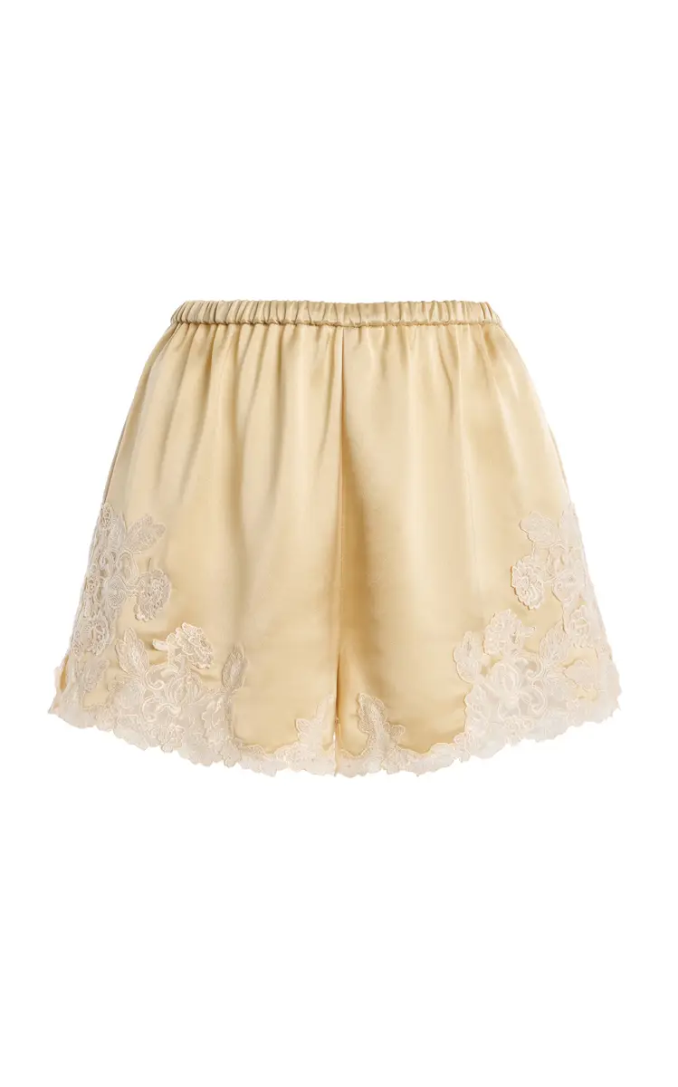 By Malene Birger Eri Lace-Trimmed Satin Shorts | Image 1 By Malene Birger Eri Lace-Trimmed Satin Shorts | Image 1