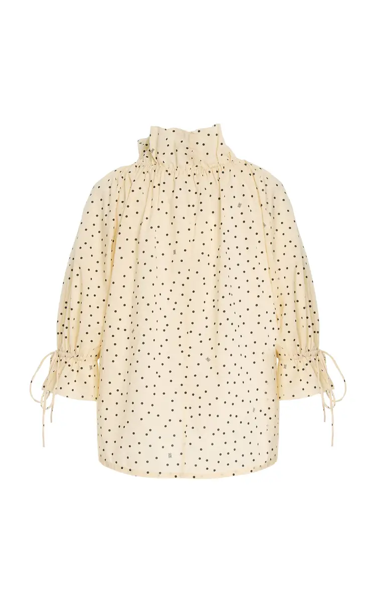 By Malene Birger Dicte Polka-Dot Cotton-Voile Top | Thumbnail 7