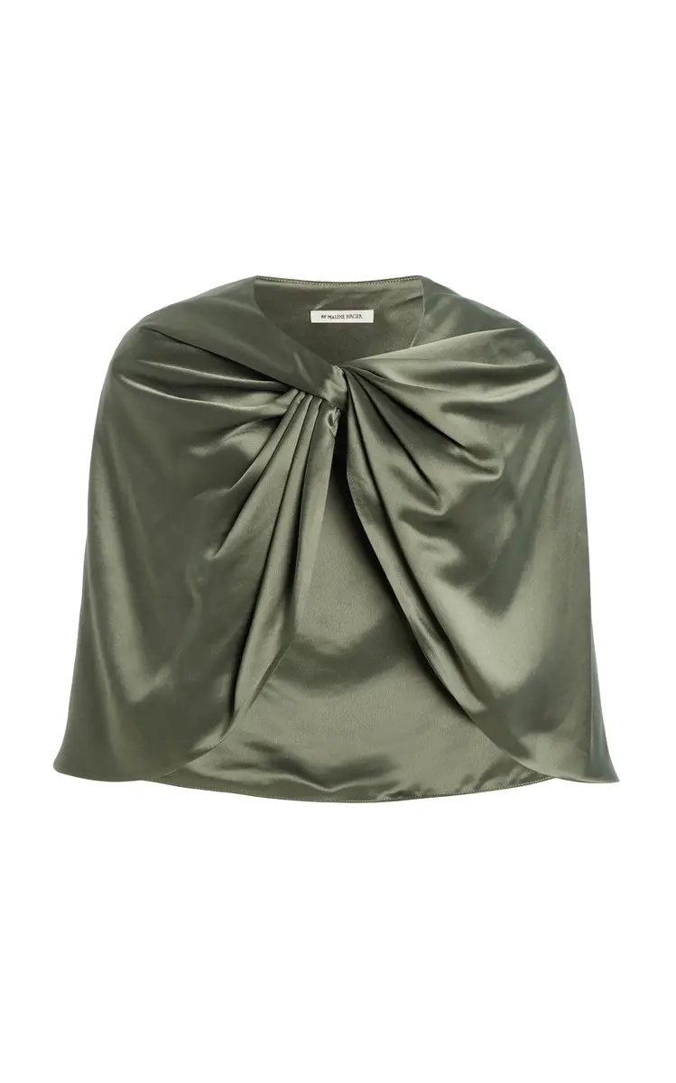 By Malene Birger Pinlos Draped Satin Cape | Image 1 By Malene Birger Pinlos Draped Satin Cape | Image 1