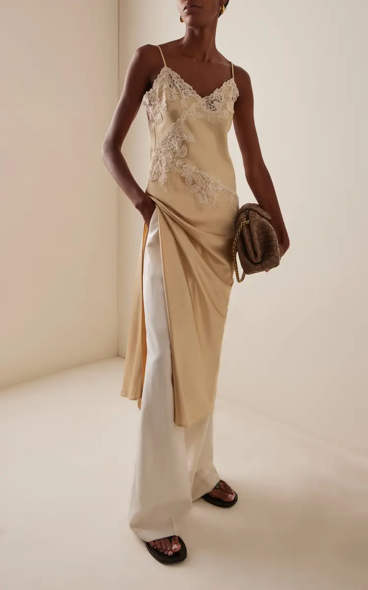 By Malene Birger Vera Lace-Detailed Slip Midi Dress | Thumbnail 2