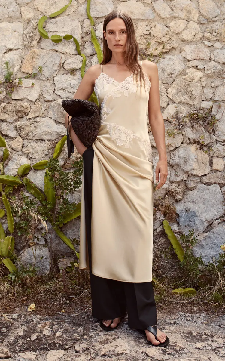 By Malene Birger Vera Lace-Detailed Slip Midi Dress | Thumbnail 6