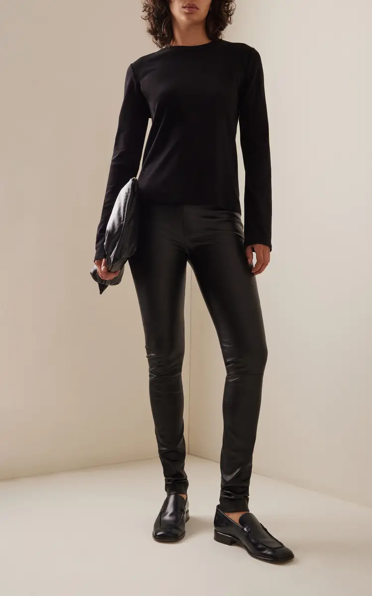 The Row Moto Leather Leggings - Black - XL | Thumbnail 2 The Row Moto Leather Leggings - Black - XL | Thumbnail 2