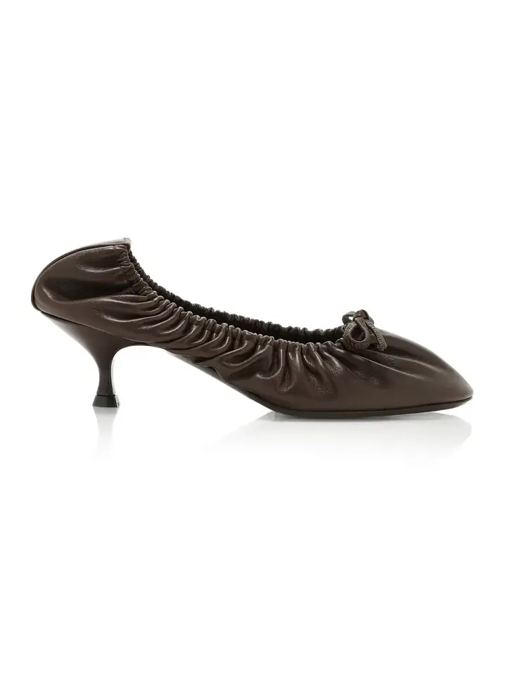 Gather Around Leather Ballet Pumps