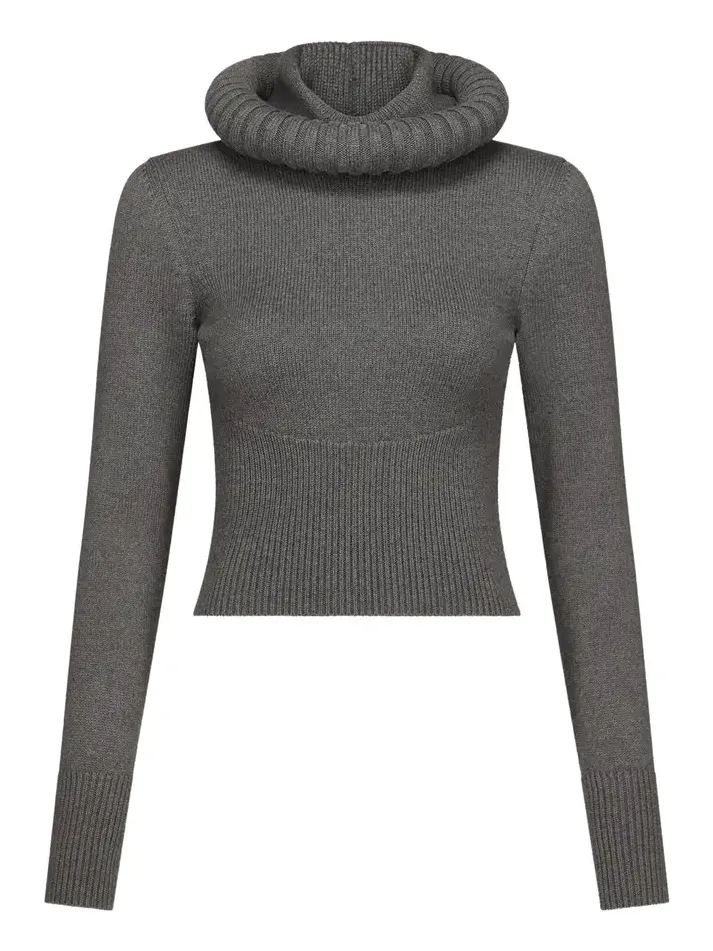 Hooded Virgin Wool Sweater