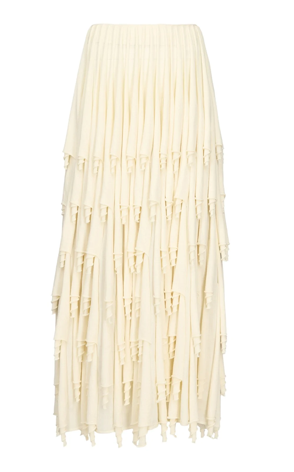 Layered Wool-Blend Maxi Skirt