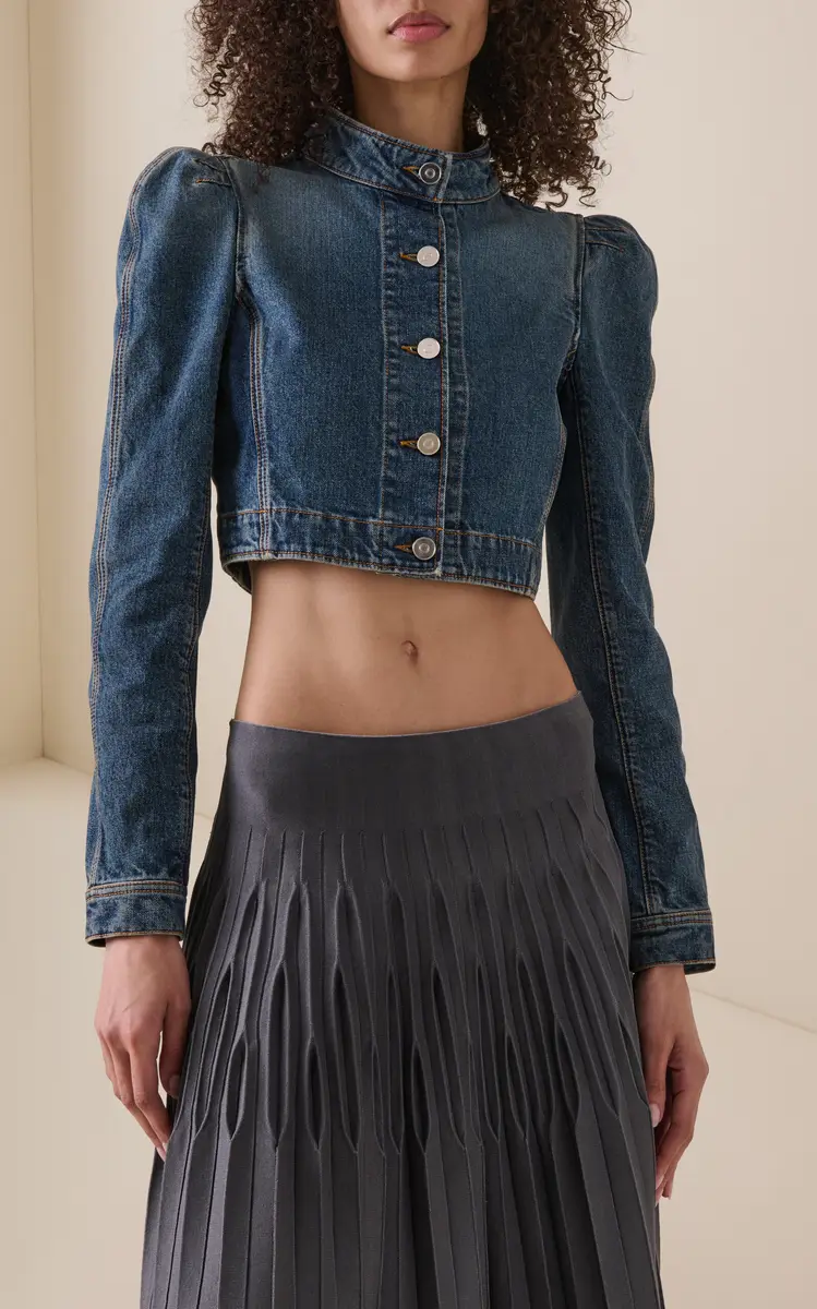 ALAÏA Cropped Denim Jacket | Thumbnail 2 ALAÏA Cropped Denim Jacket | Thumbnail 2