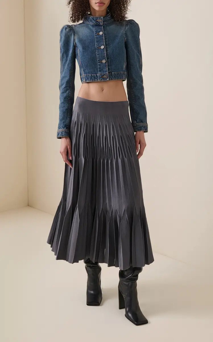 ALAÏA Cropped Denim Jacket | Thumbnail 3 ALAÏA Cropped Denim Jacket | Thumbnail 3