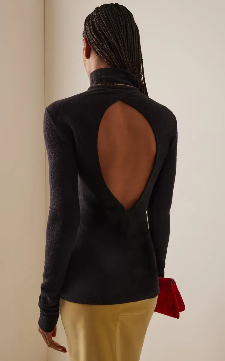 COLLEEN ALLEN Cutout Knit Turtleneck Top | Thumbnail 4