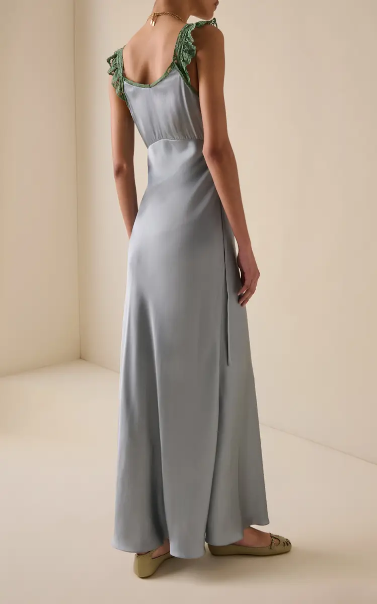 Chloé Lace-Trimmed Silk Satin Maxi Dress | Thumbnail 4
