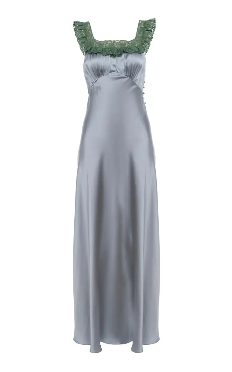 Chloé Lace-Trimmed Silk Satin Maxi Dress | Thumbnail 6