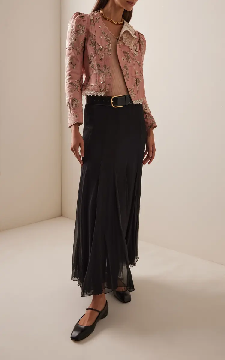 Chloé Fitted Floral Taffeta Jacquard Jacket | Thumbnail 2 Chloé Fitted Floral Taffeta Jacquard Jacket | Thumbnail 2