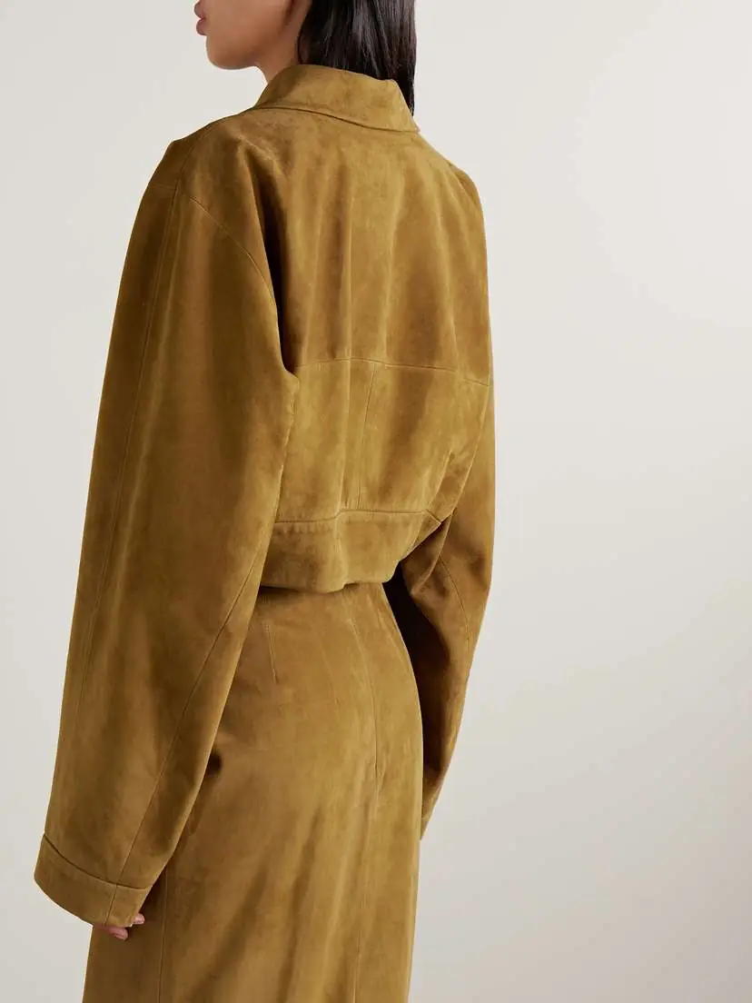 Khaite Sue Cropped Suede Jacket | Thumbnail 3