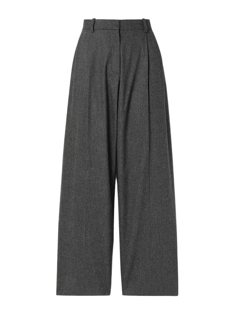 Khaite August Pleated Wool Straight-leg Pants | Image 1 Khaite August Pleated Wool Straight-leg Pants | Image 1