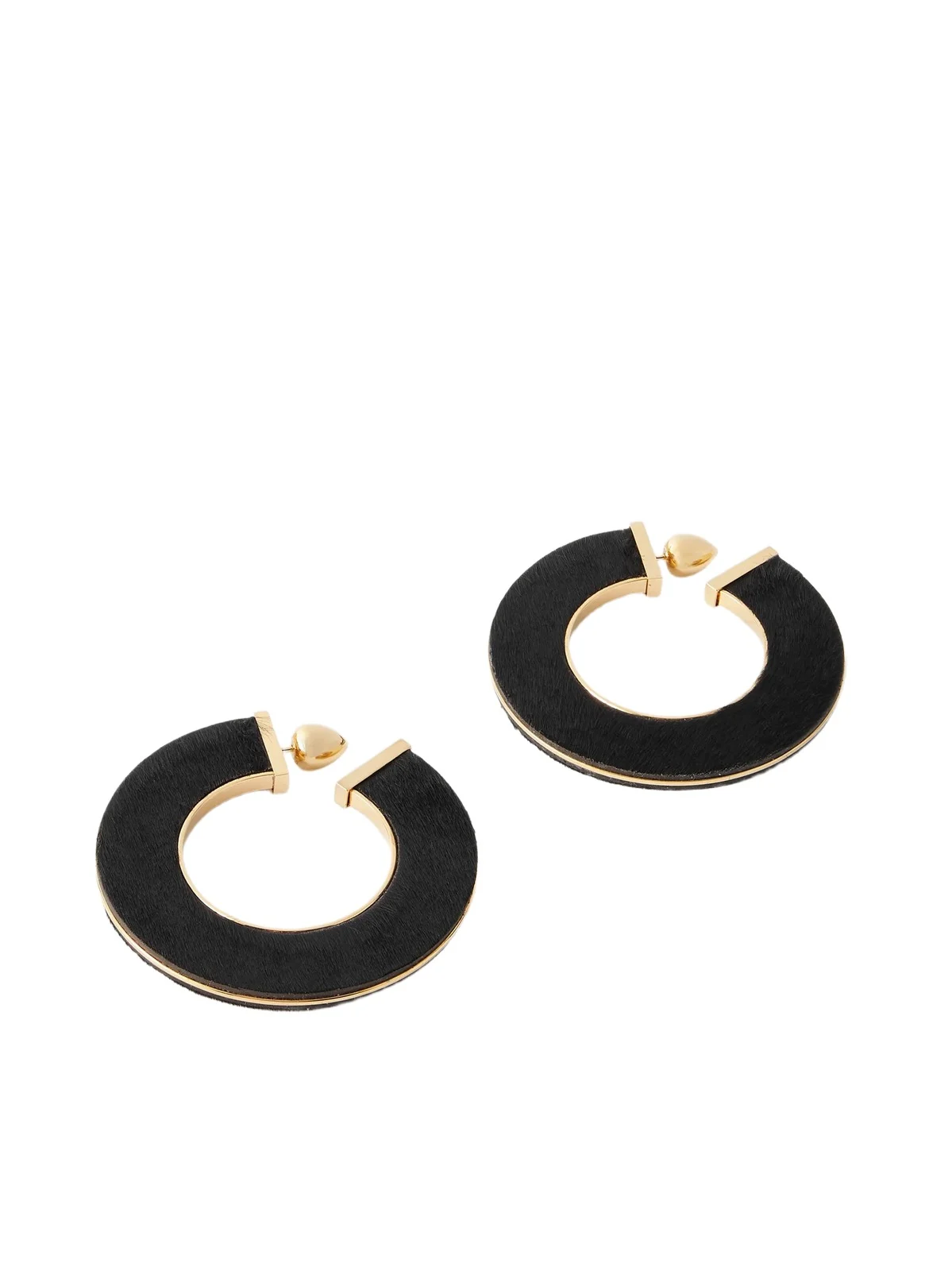 Gold-tone Calf Hair Hoop Earrings