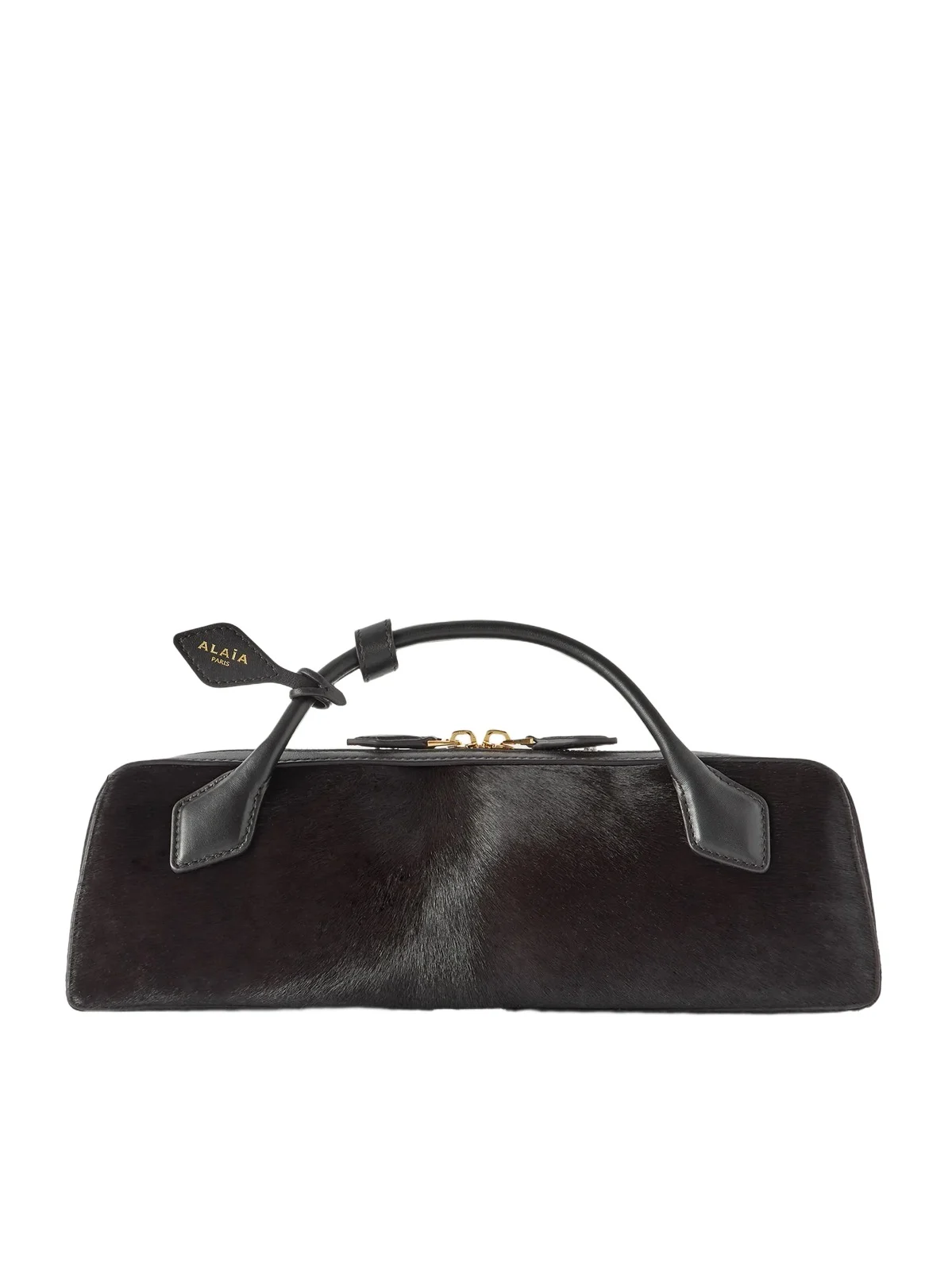 Le Teckel Leather-trimmed Calf Hair Clutch