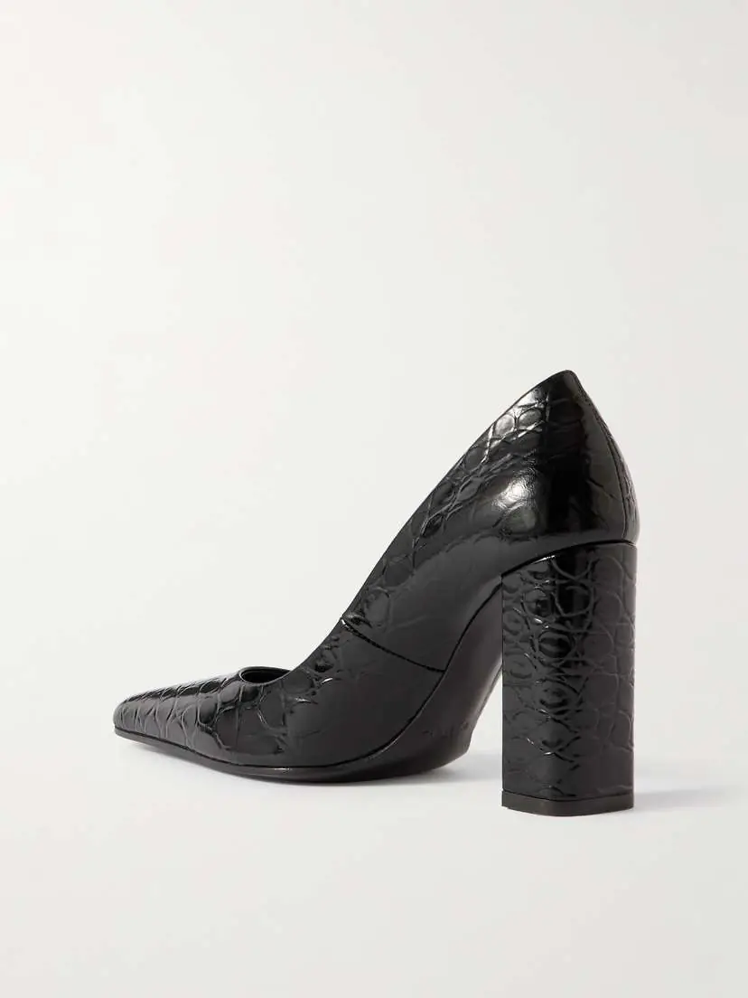 ALAÏA 90 Croc-effect Leather Pumps | Thumbnail 3