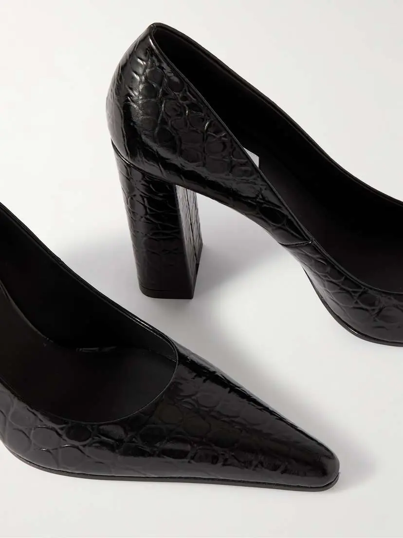 ALAÏA 90 Croc-effect Leather Pumps | Thumbnail 4
