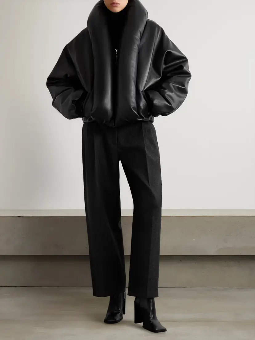 Alaïa Padded Leather Bomber Jacket | Thumbnail 2 Alaïa Padded Leather Bomber Jacket | Thumbnail 2