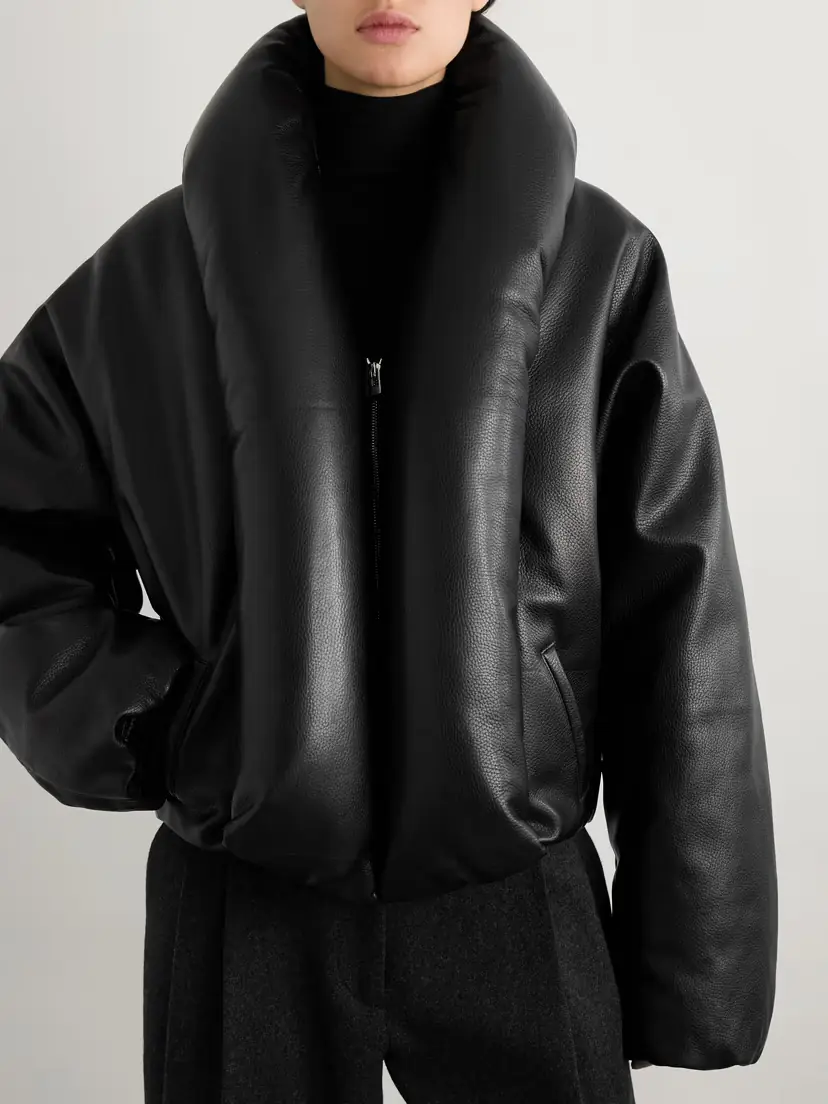 Alaïa Padded Leather Bomber Jacket | Thumbnail 3 Alaïa Padded Leather Bomber Jacket | Thumbnail 3