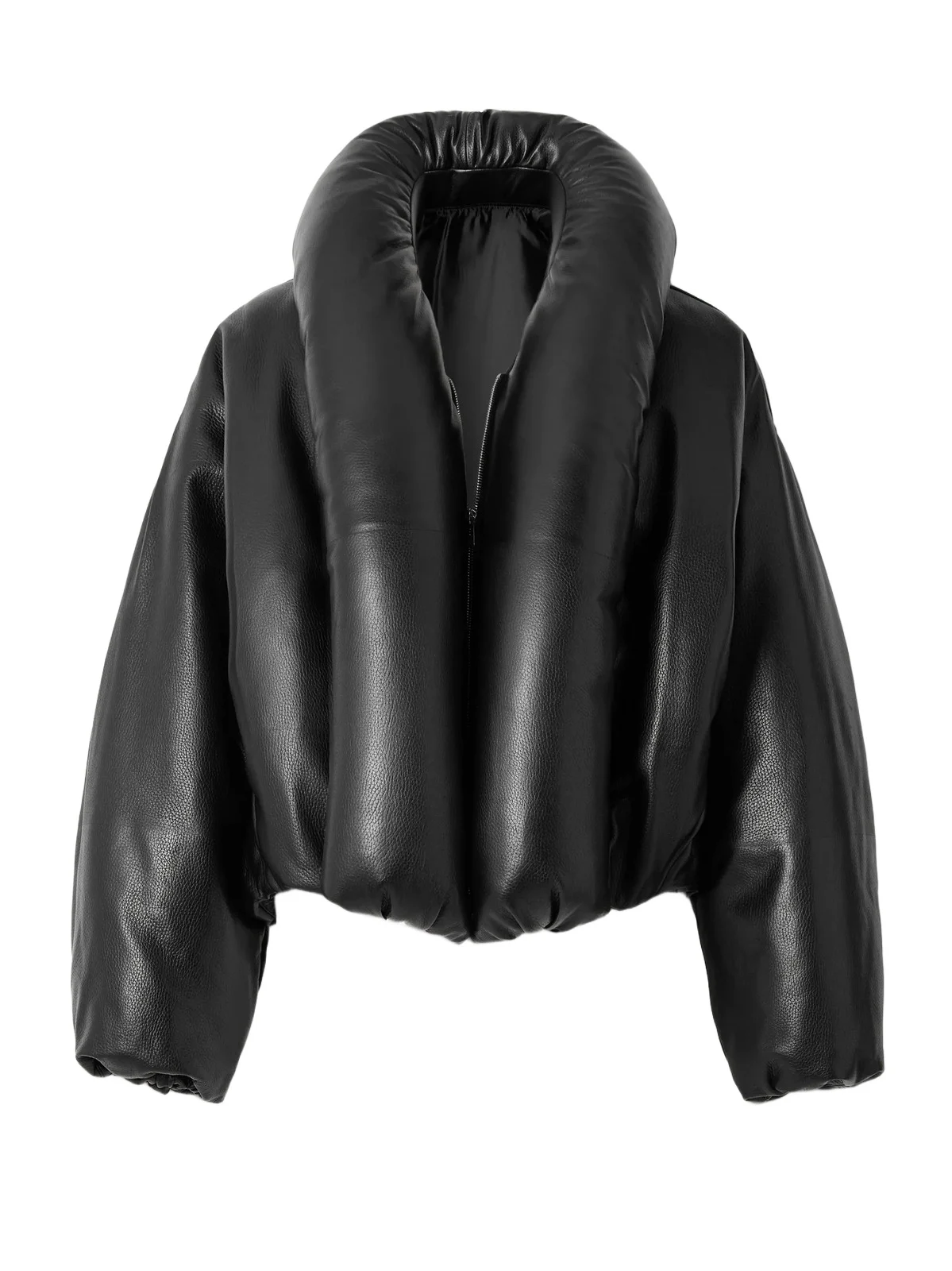 Padded Leather Bomber Jacket Padded Leather Bomber Jacket