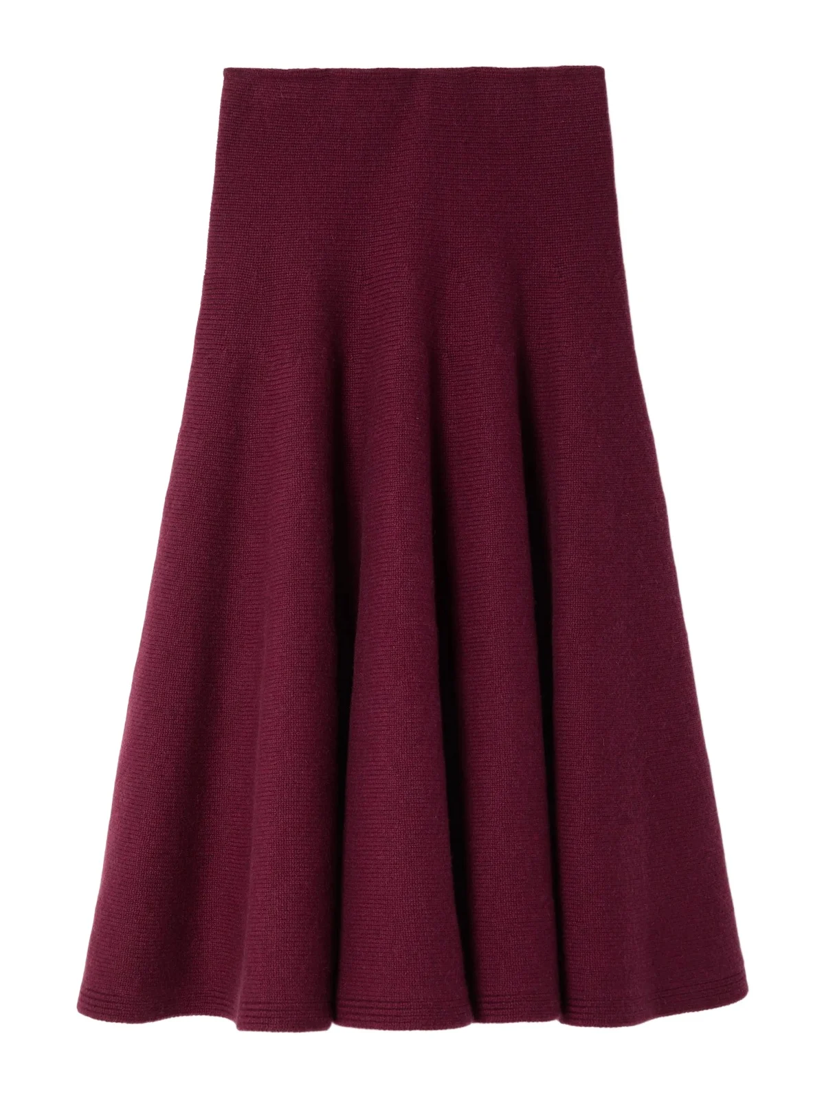 Pleated Knitted Cashmere-blend Midi Skirt
