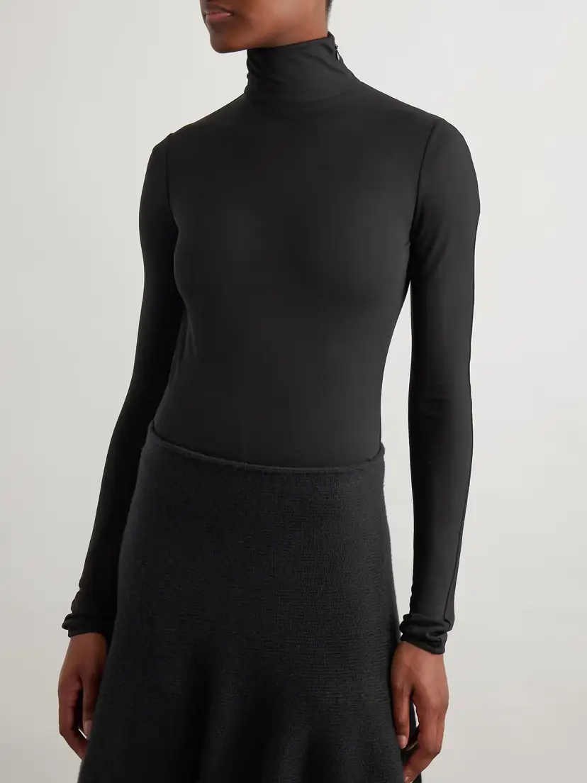 Alaïa Open-back Jersey Turtleneck Bodysuit | Thumbnail 3
