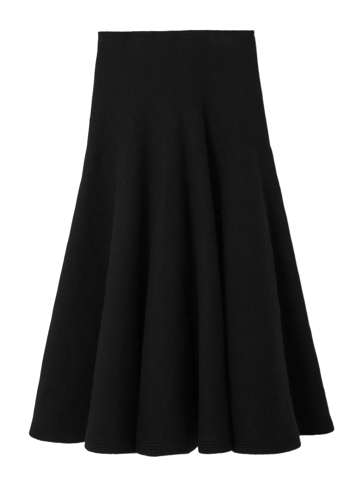 Pleated Knitted Cashmere And Wool-blend Midi Skirt