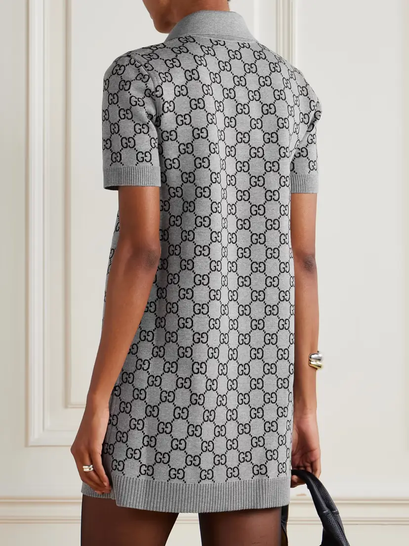 Gucci Jacquard-knit Wool-blend Mini Dress | Thumbnail 3 Gucci Jacquard-knit Wool-blend Mini Dress | Thumbnail 3