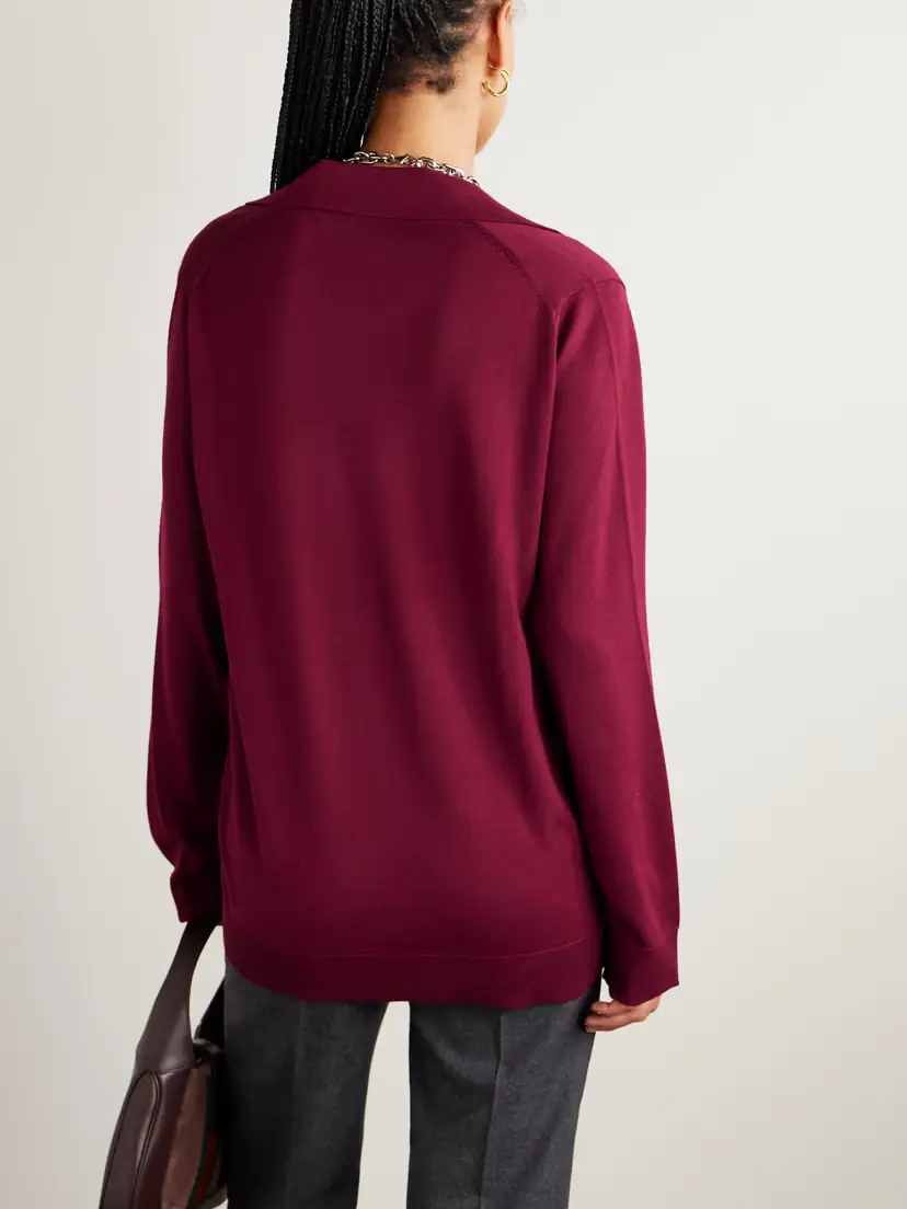 Gucci Embroidered Wool Polo Sweater | Thumbnail 3 Gucci Embroidered Wool Polo Sweater | Thumbnail 3