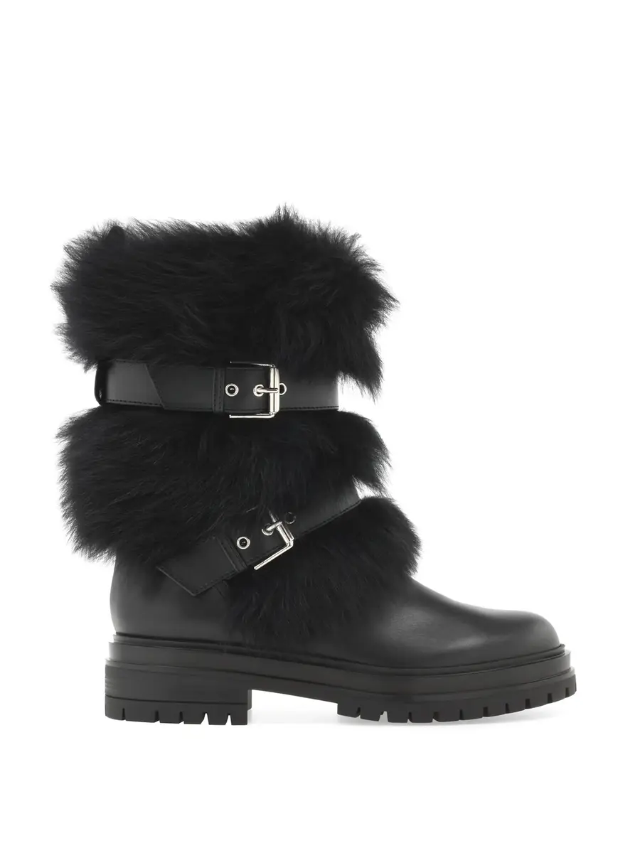 Gianvito Rossi Maverick Shearling Biker Boots