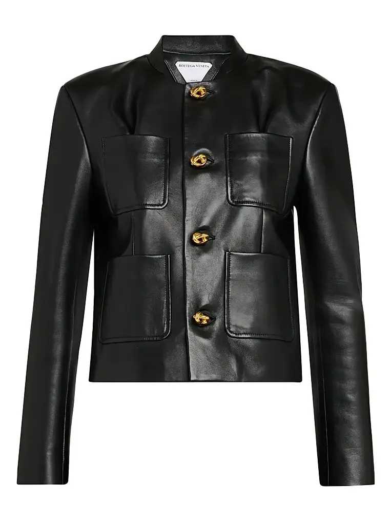 Bottega Veneta Women's Leather Patch Pocket Jacket