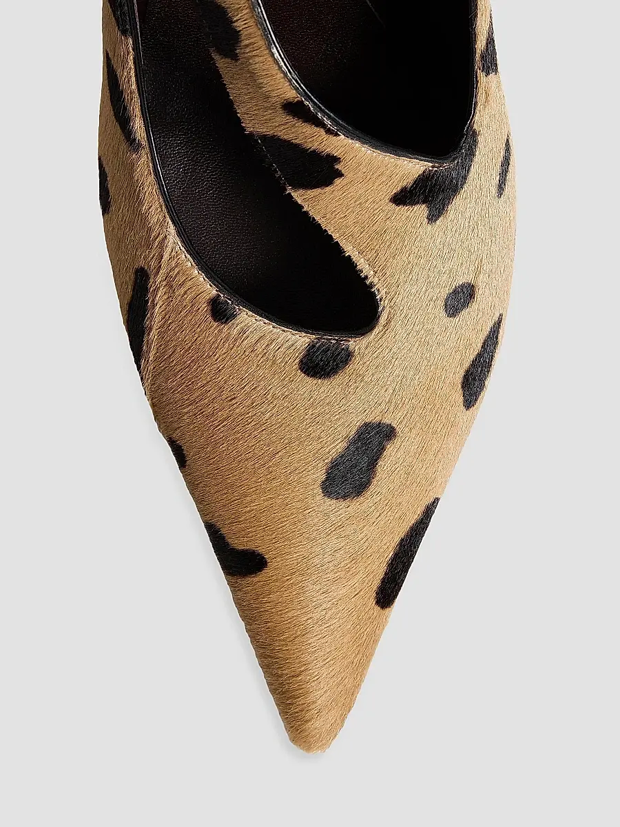 Khaite Women's Sloan 85MM Calf Hair Pumps - Camel Black | Thumbnail 4 Khaite Women's Sloan 85MM Calf Hair Pumps - Camel Black | Thumbnail 4