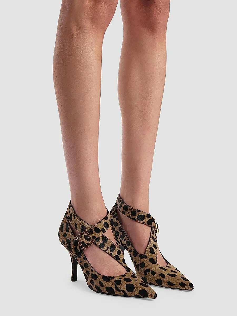 Khaite Women's Sloan 85MM Calf Hair Pumps - Camel Black | Thumbnail 5 Khaite Women's Sloan 85MM Calf Hair Pumps - Camel Black | Thumbnail 5