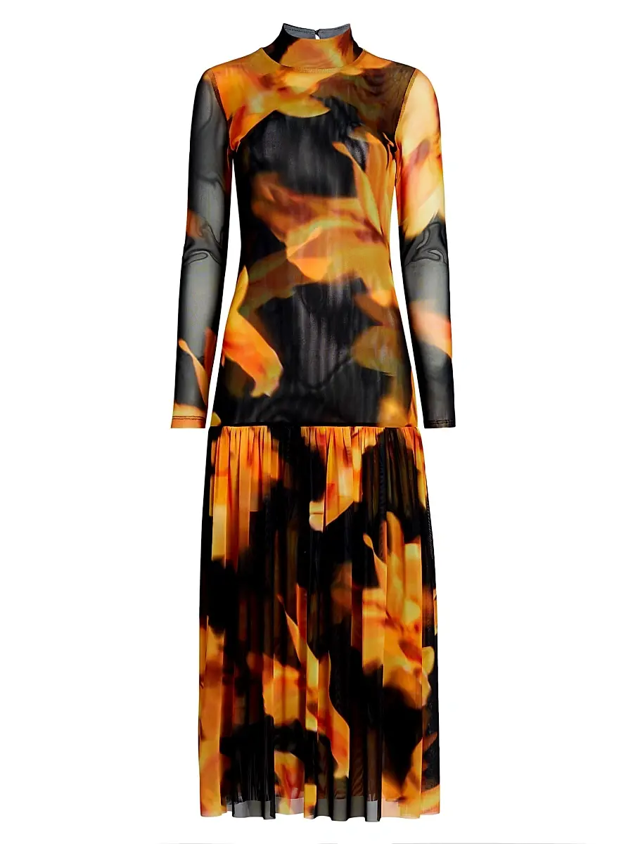 MISA Los Angeles Women's Leylani Floral Mesh Maxi Dress - Yellow Floral | Image 1 MISA Los Angeles Women's Leylani Floral Mesh Maxi Dress - Yellow Floral | Image 1