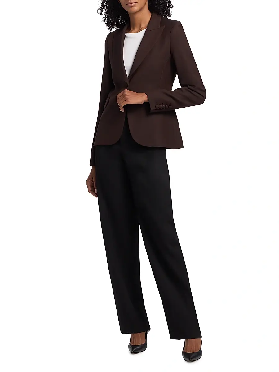 Adam Lippes Women's Logan Wool-Silk Blended Blazer | Thumbnail 2