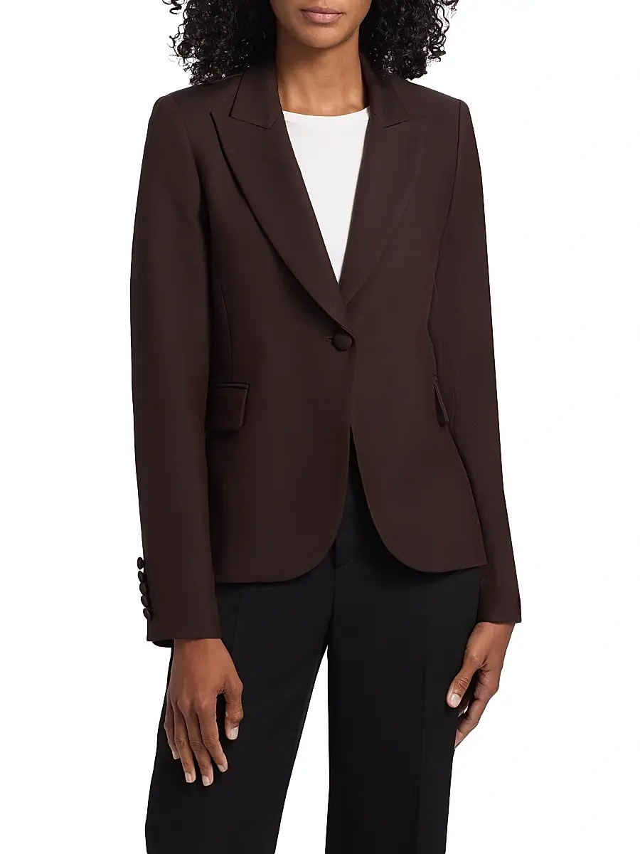 Adam Lippes Women's Logan Wool-Silk Blended Blazer | Thumbnail 3