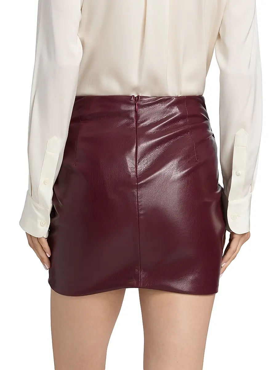 Generation Love Women's Shyann Faux Leather Mini Wrap Skirt - Cabernet - Size 10 | Thumbnail 5 Generation Love Women's Shyann Faux Leather Mini Wrap Skirt - Cabernet - Size 10 | Thumbnail 5